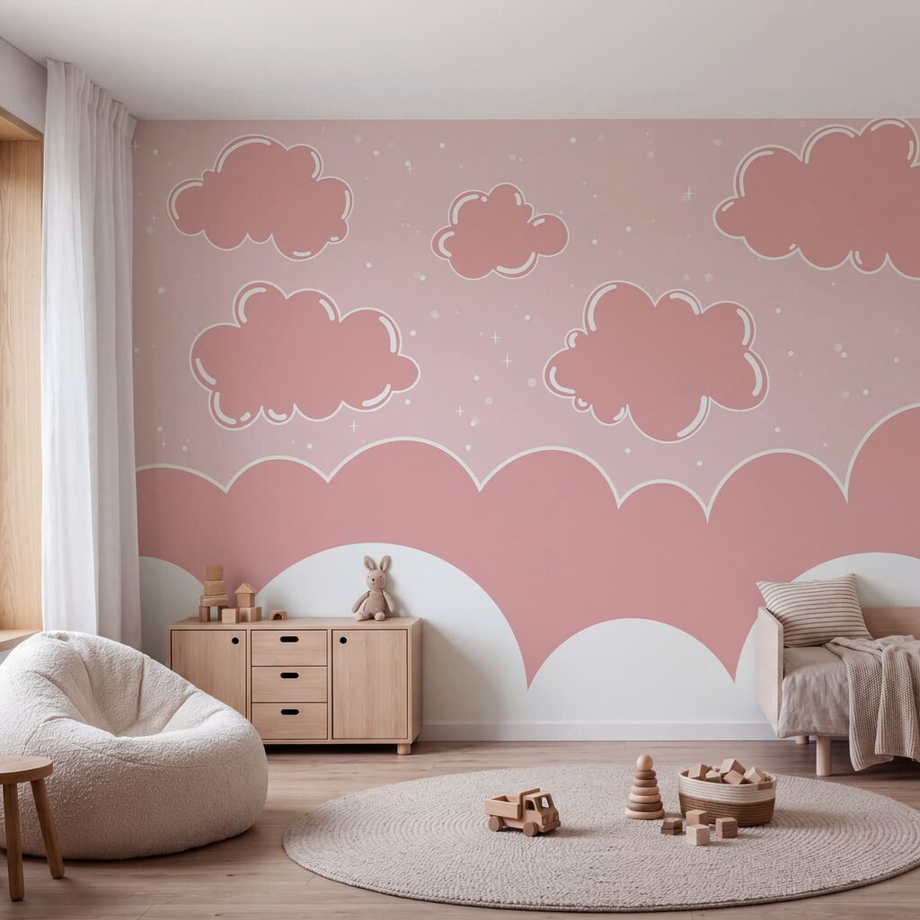 Petits nuages et festons dans un intérieur