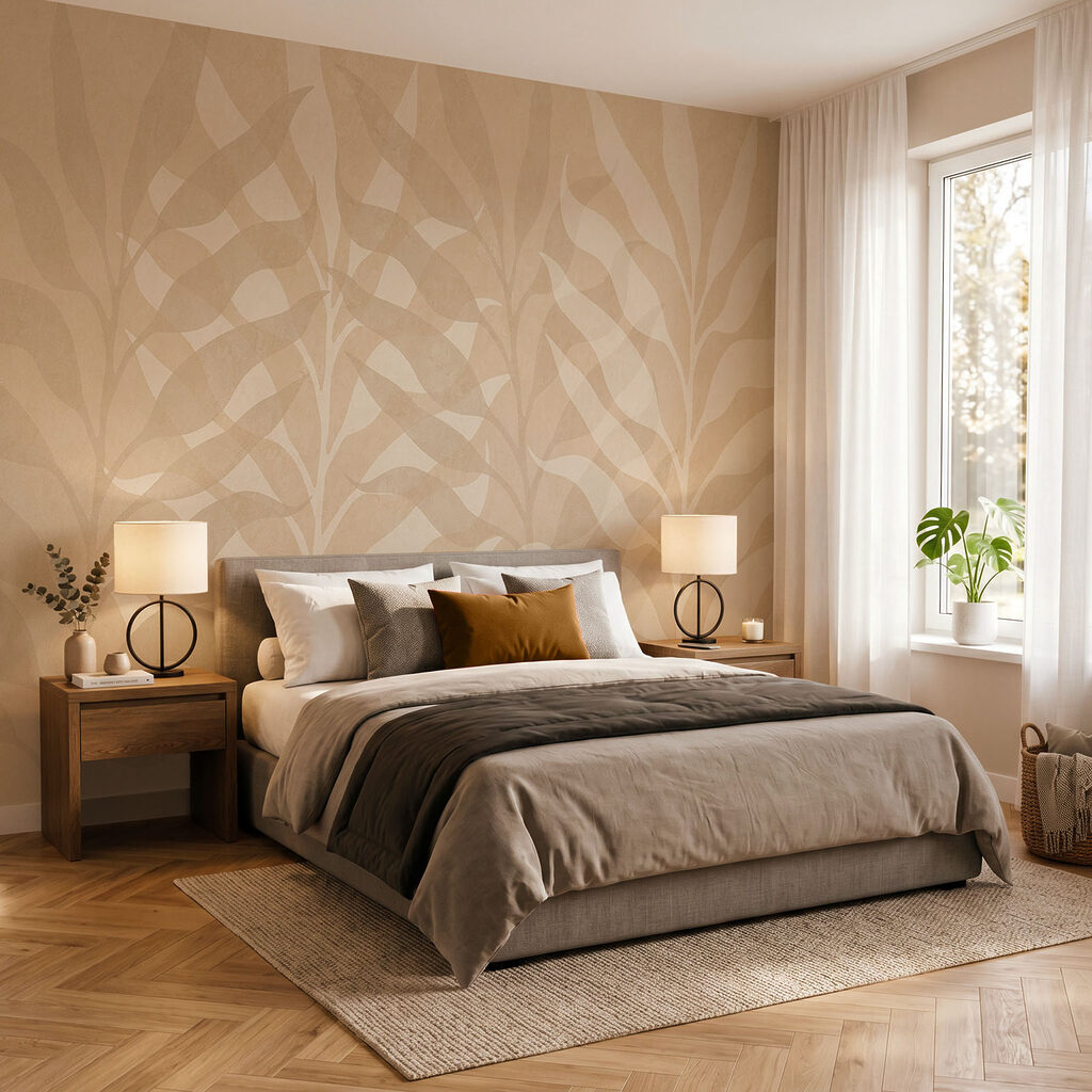 Douce répétition de feuilles dans un intérieur