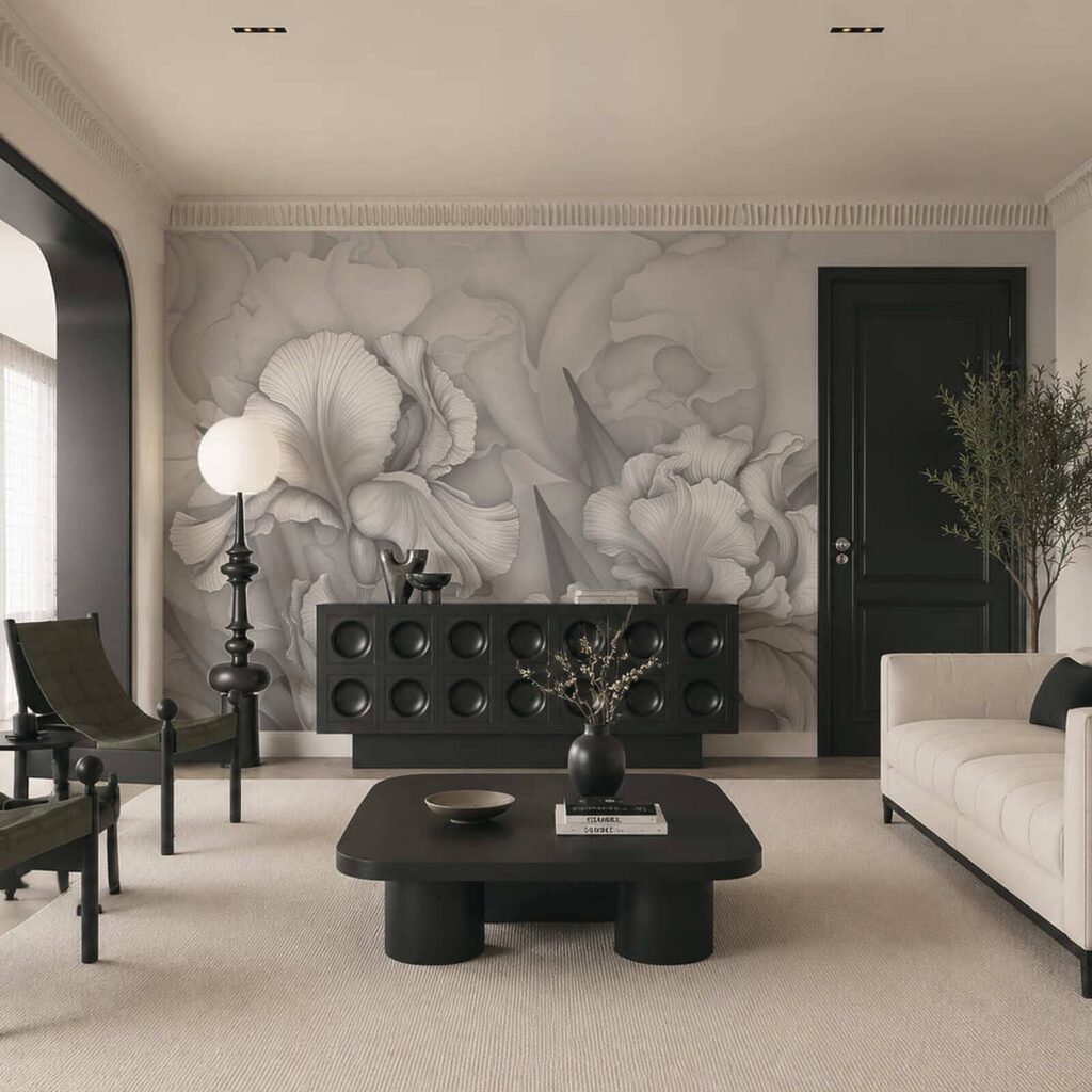 Iris aux pétales plissés dans un intérieur