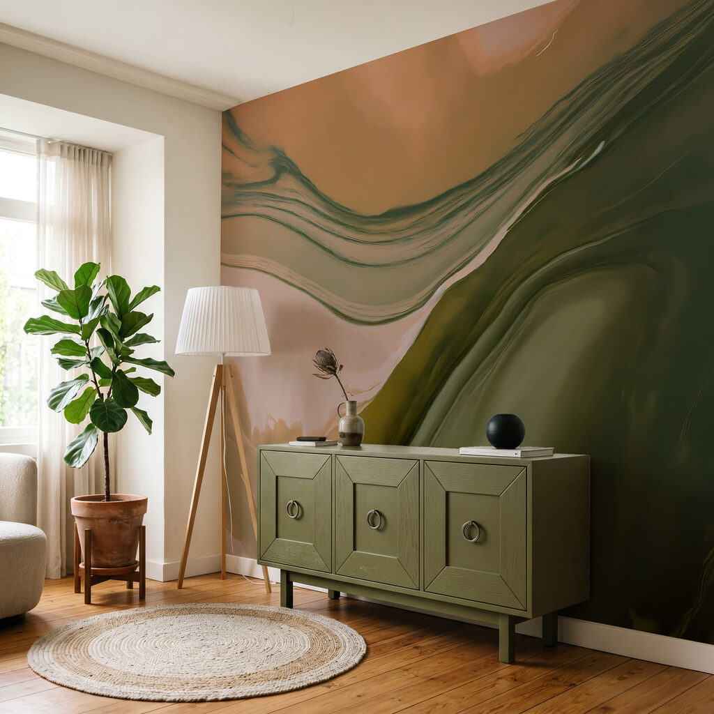 Coulées d’encre colorée dans un intérieur