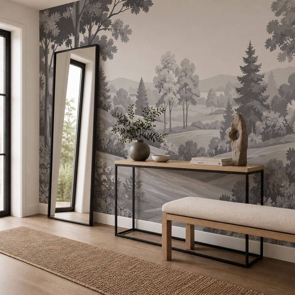 Arbres et collines lointaines — intérieur 2