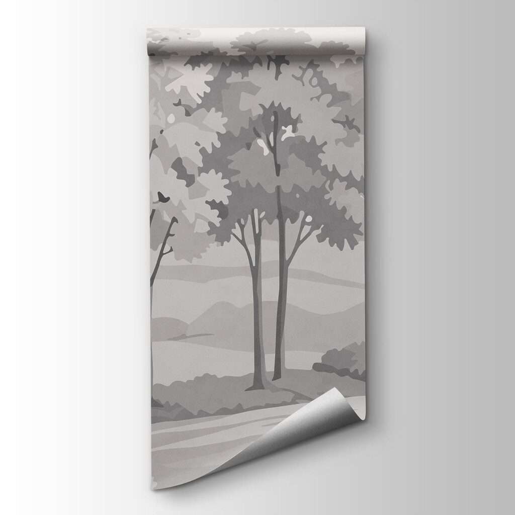 Arbres et collines lointaines — vue du produit