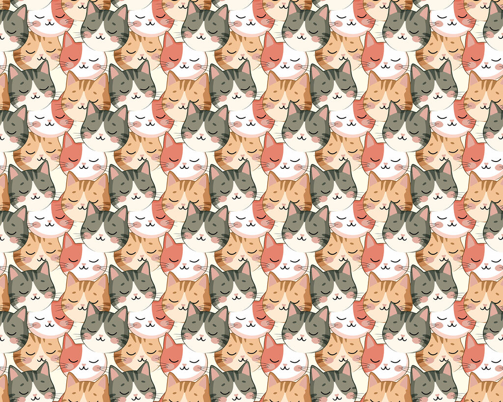 Ribambelle de chats — motif complet