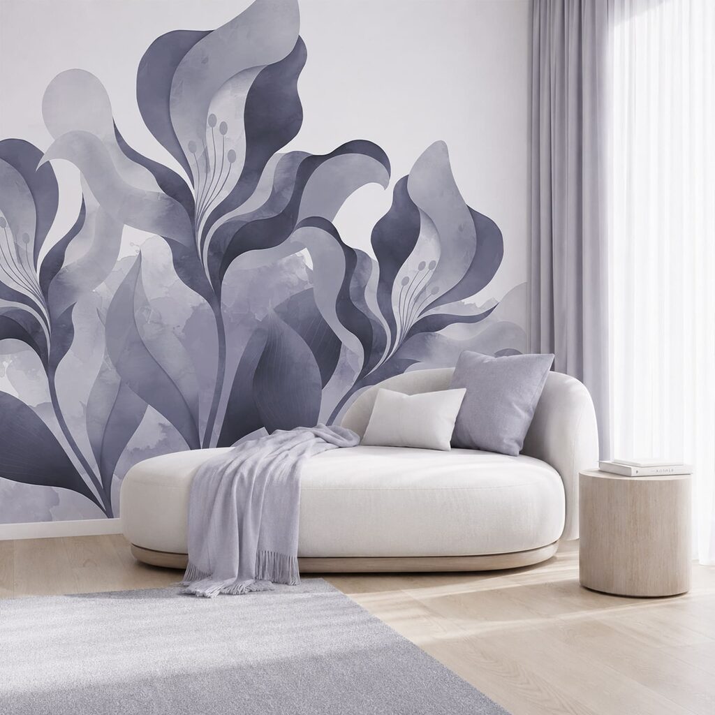Grandes feuilles ondulées dans un intérieur