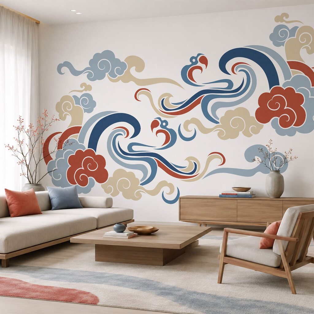 Nuages stylisés en volutes — intérieur 2