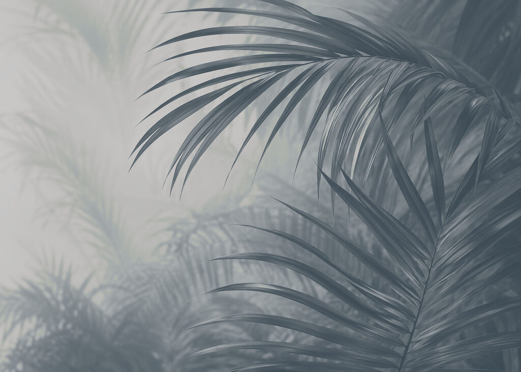 Palmes et brume tropicale — motif complet