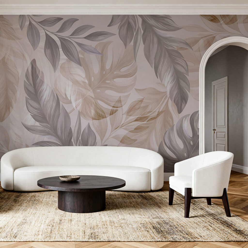 Feuilles tropicales superposées — intérieur 1