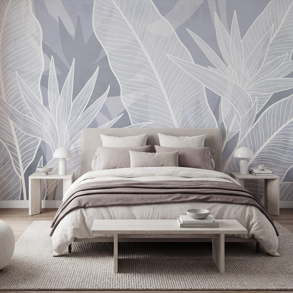 Contours blancs de feuilles dans un intérieur