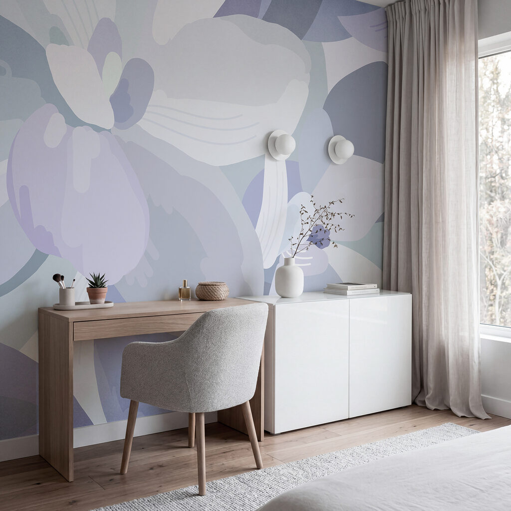 Fleurs en aplats doux — intérieur 2