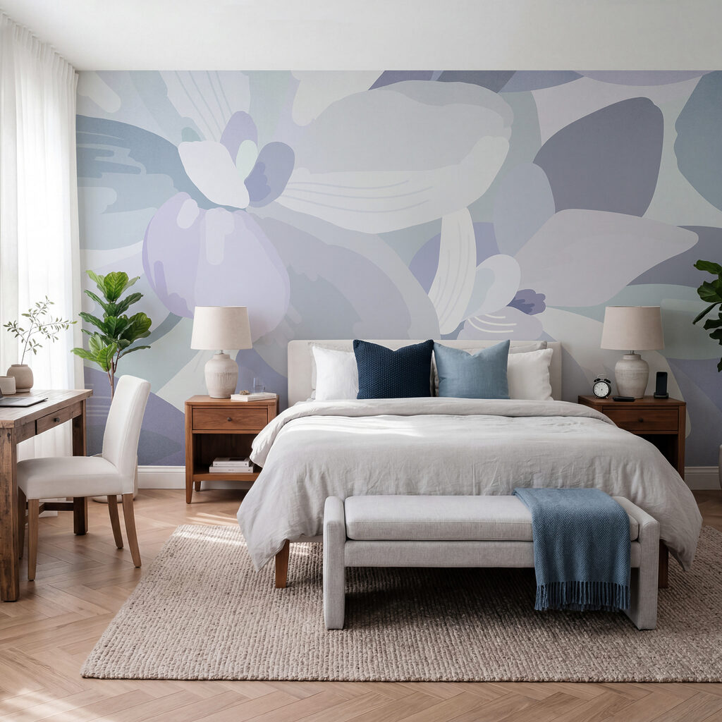 Fleurs en aplats doux — intérieur 3