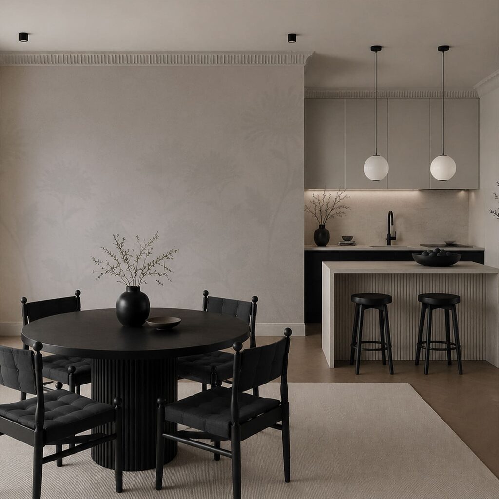 Ombelles blanches embrumées dans un intérieur