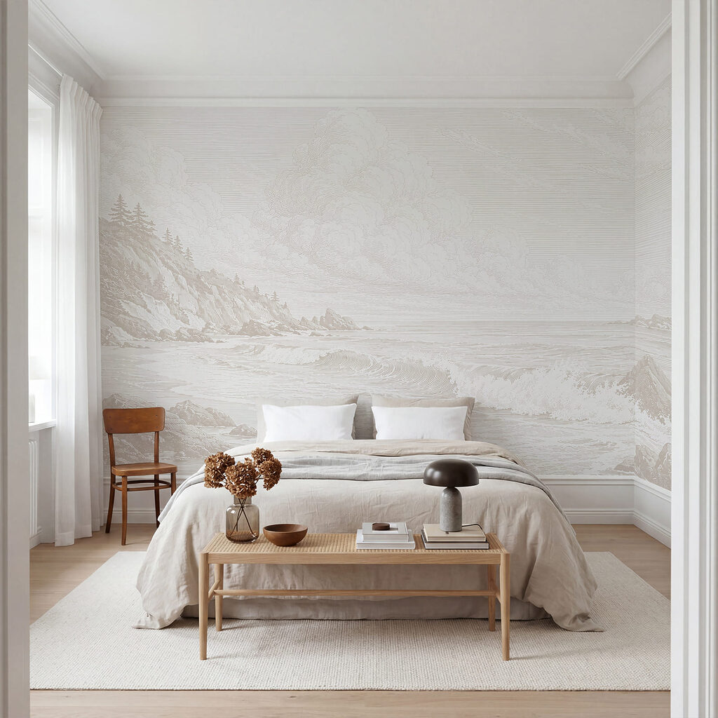 Rivage au trait pâle dans un intérieur