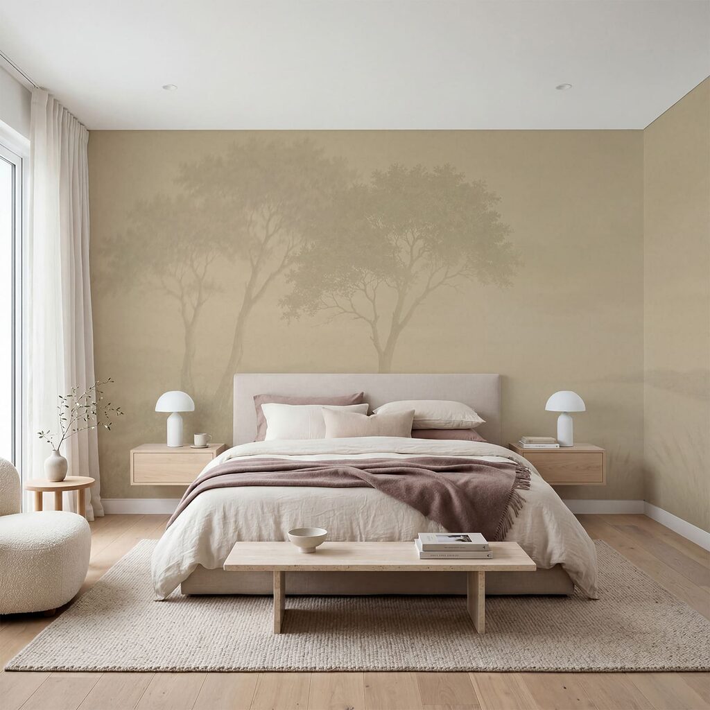Bosquet au matin brumeux dans un intérieur