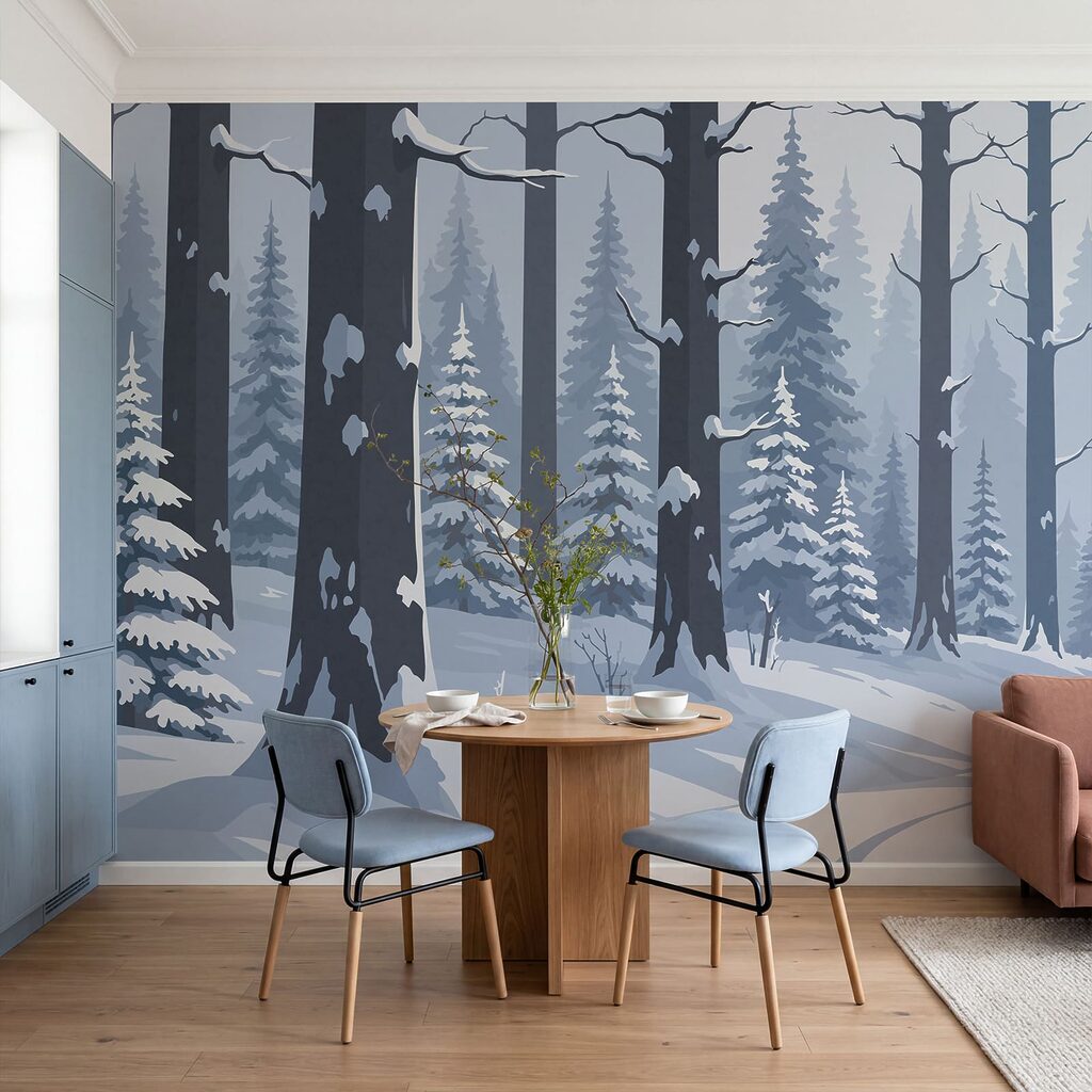 Chemin enneigé en forêt — intérieur 1
