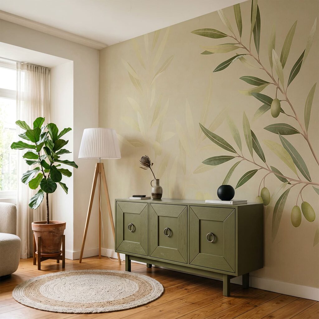 Rameau aux fruits verts dans un intérieur