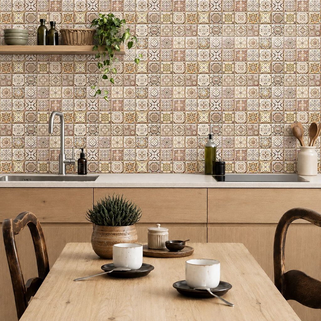 Mosaïque aux motifs fins dans un intérieur