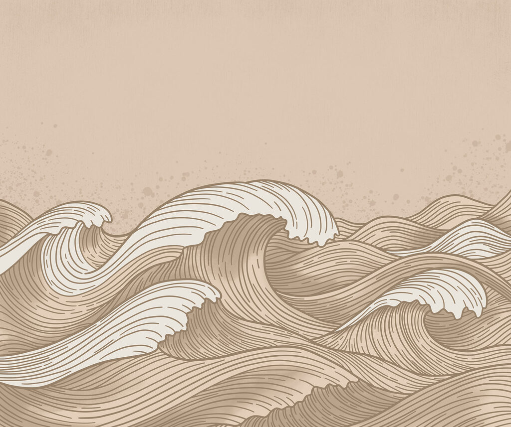 Le rythme des vagues — motif complet