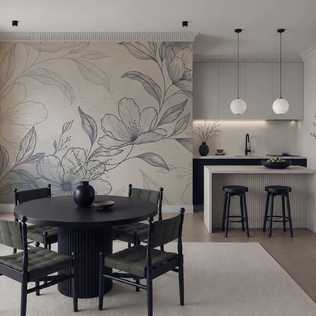 Branche fleurie en hachures — intérieur 3