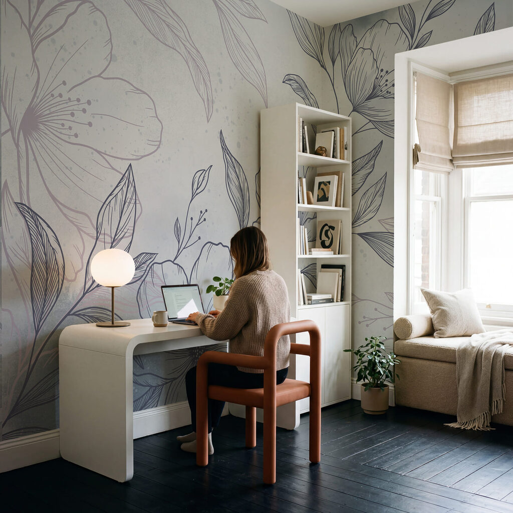 Branche fleurie en hachures — intérieur 4