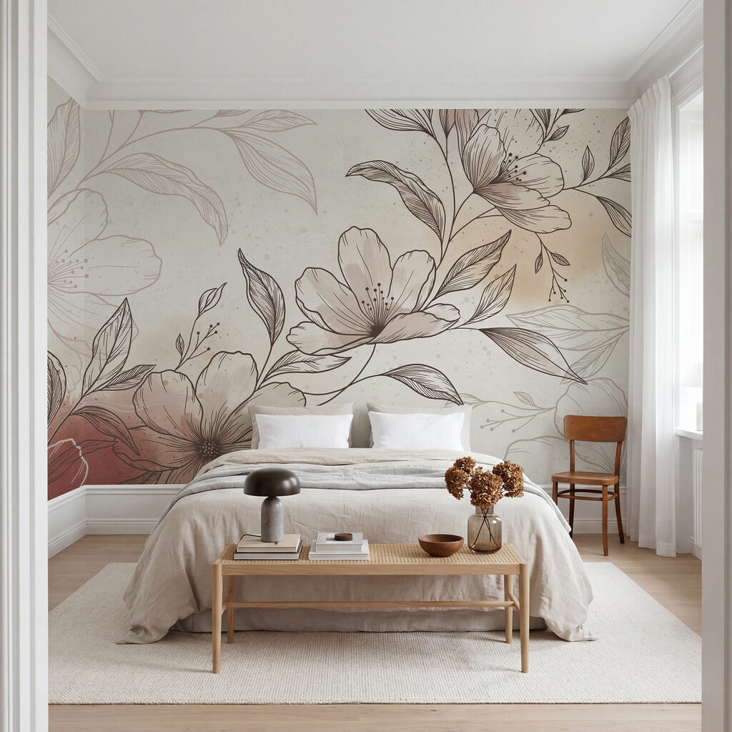 Branche fleurie en hachures — intérieur 2