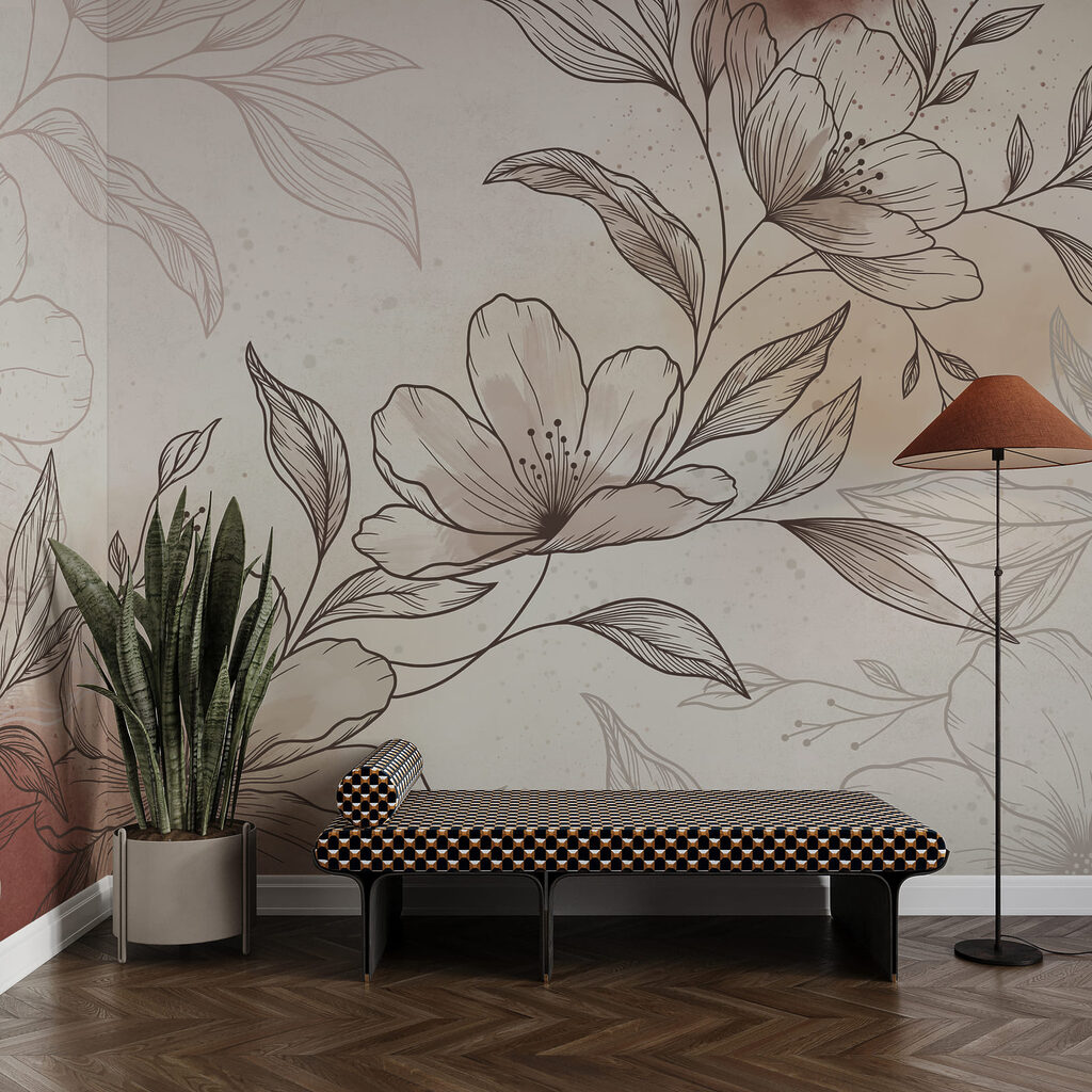 Branche fleurie en hachures — intérieur 4