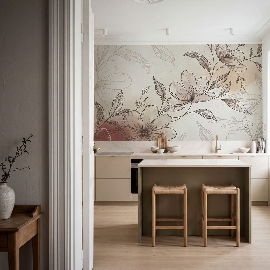 Branche fleurie en hachures — intérieur 5