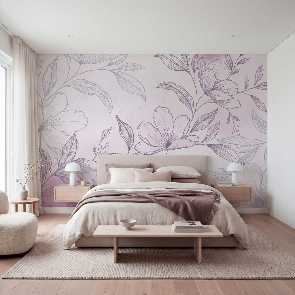 Branche fleurie en hachures — intérieur 1