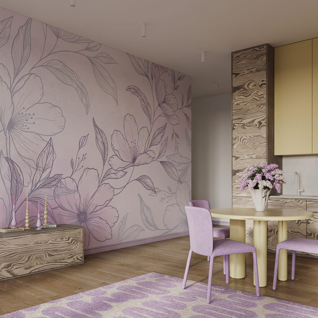 Branche fleurie en hachures — intérieur 3