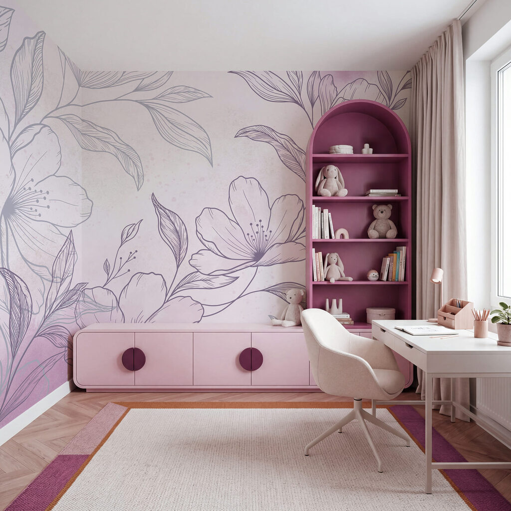 Branche fleurie en hachures — intérieur 5