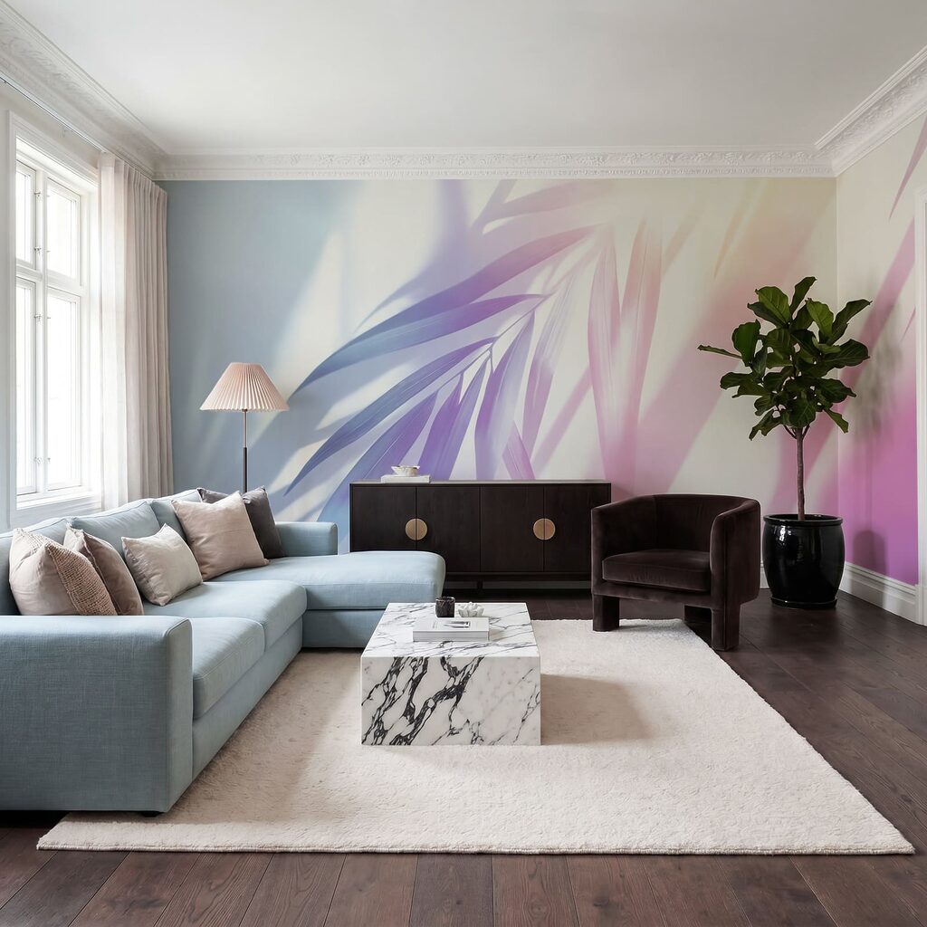 Palmes en lumière oblique — intérieur 3