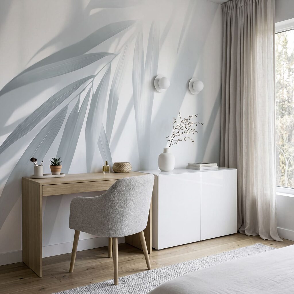 Palmes en lumière oblique — intérieur 1