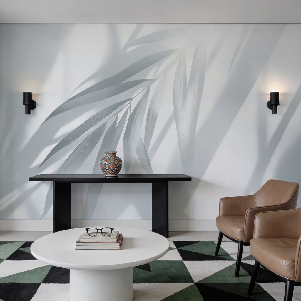 Palmes en lumière oblique — intérieur 3