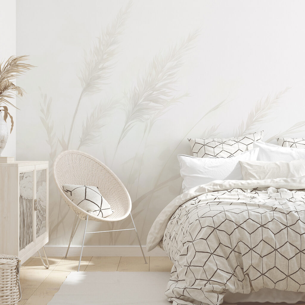 Herbes presque blanches dans un intérieur