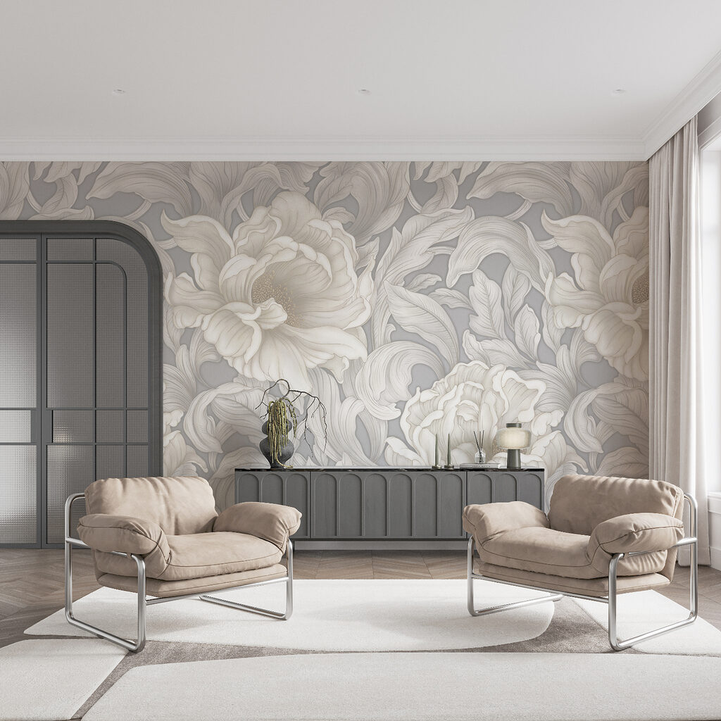 Fleurs blanches en ornement dans un intérieur