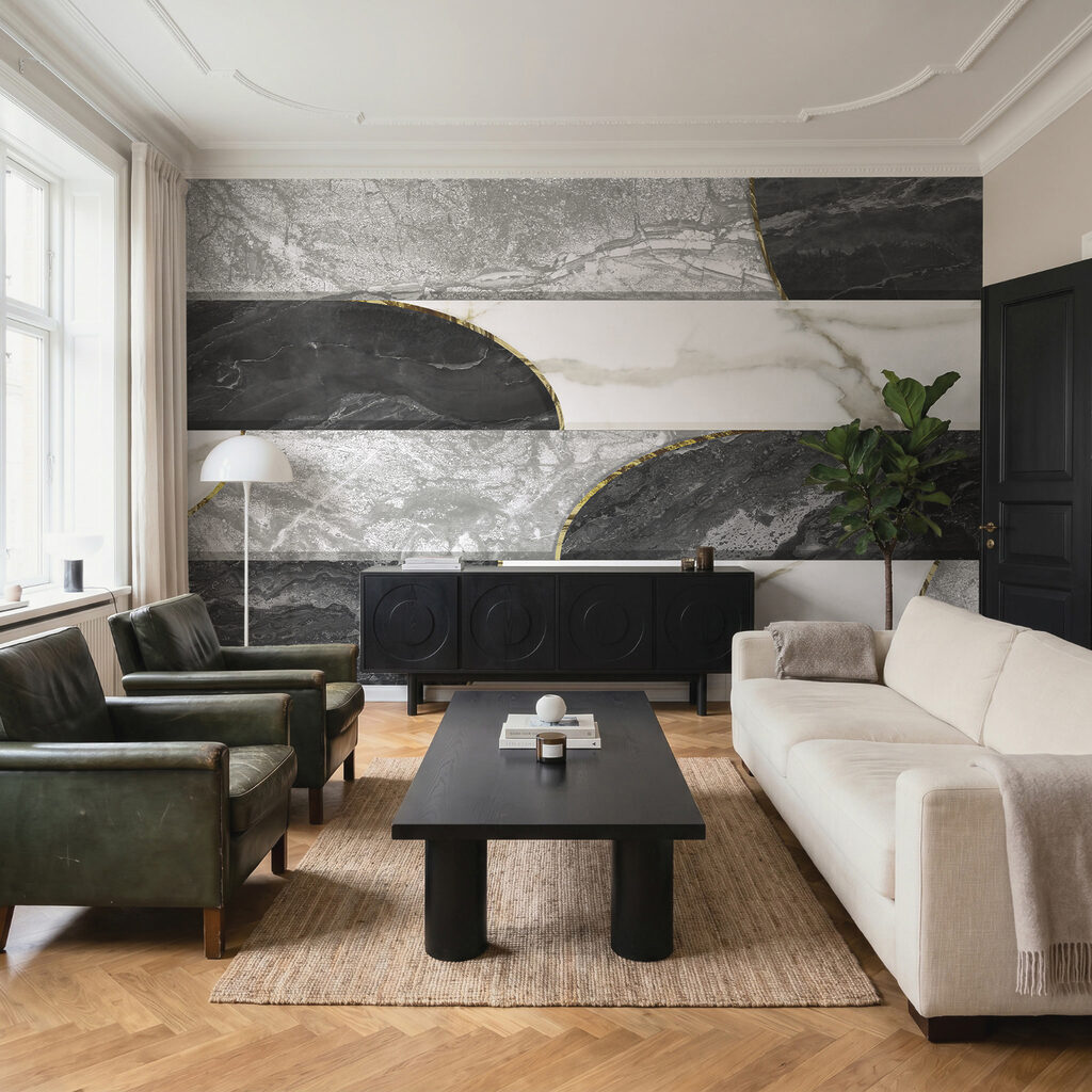 Longues bandes marbrées dans un intérieur