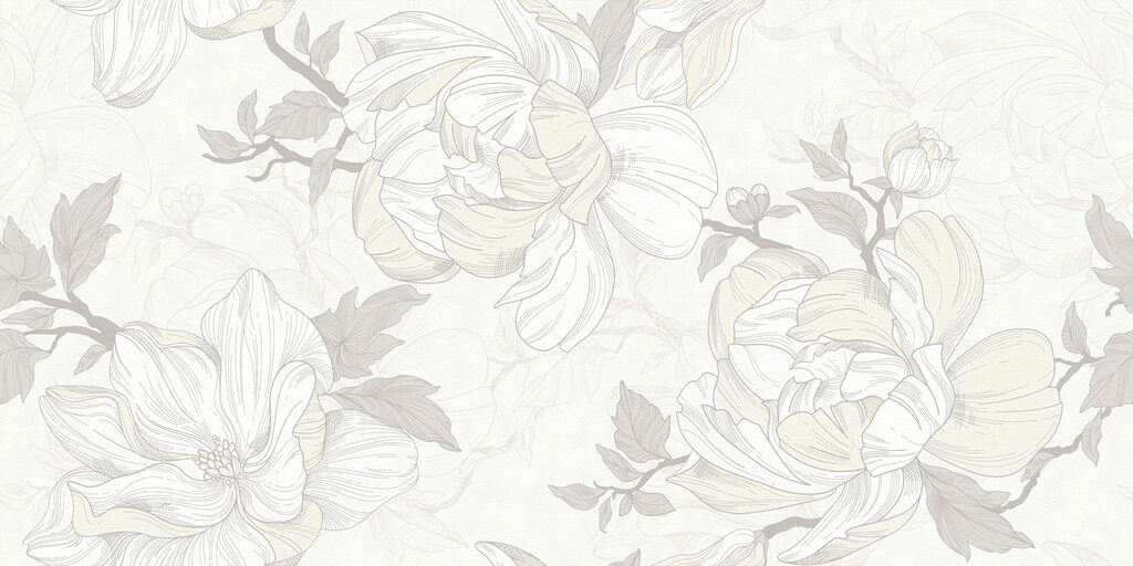 Fleurs comme au crayon — motif complet