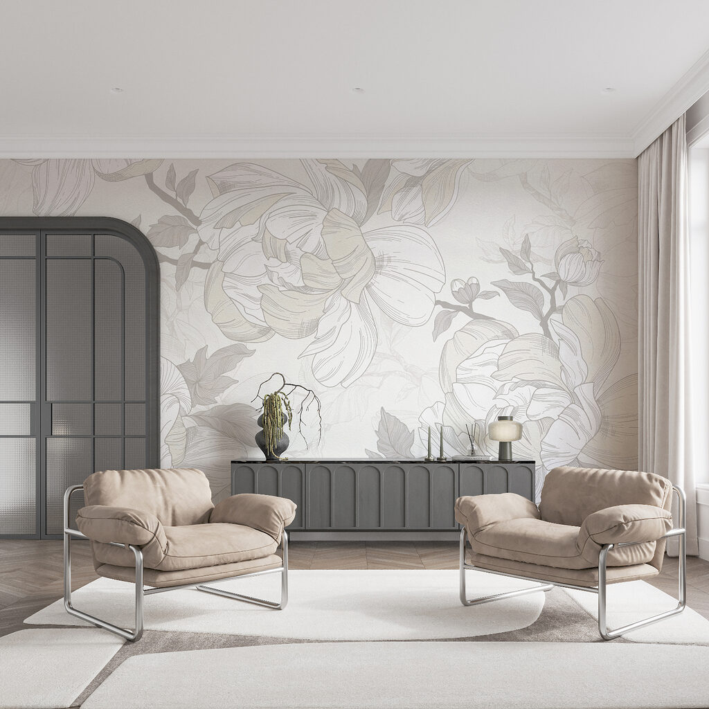 Fleurs comme au crayon — intérieur 3