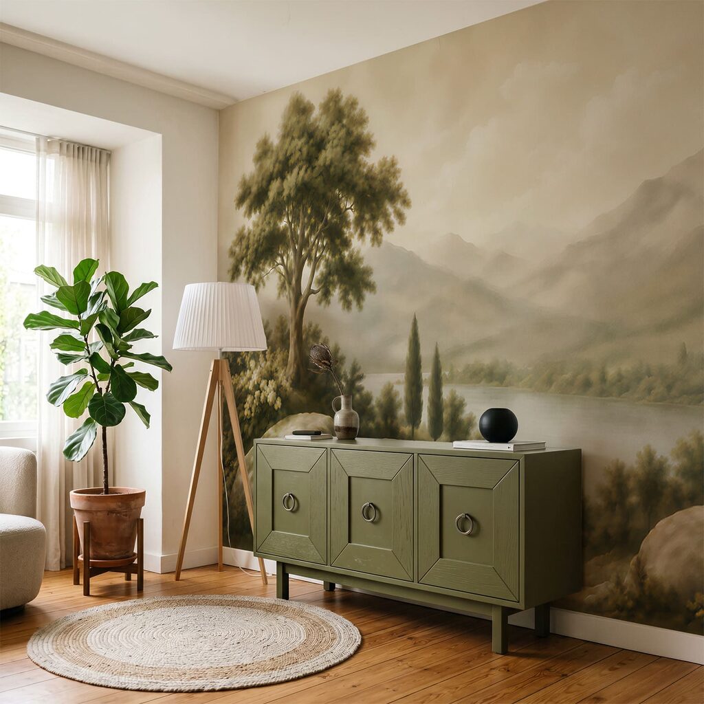 Lac entre cyprès sombres — intérieur 3