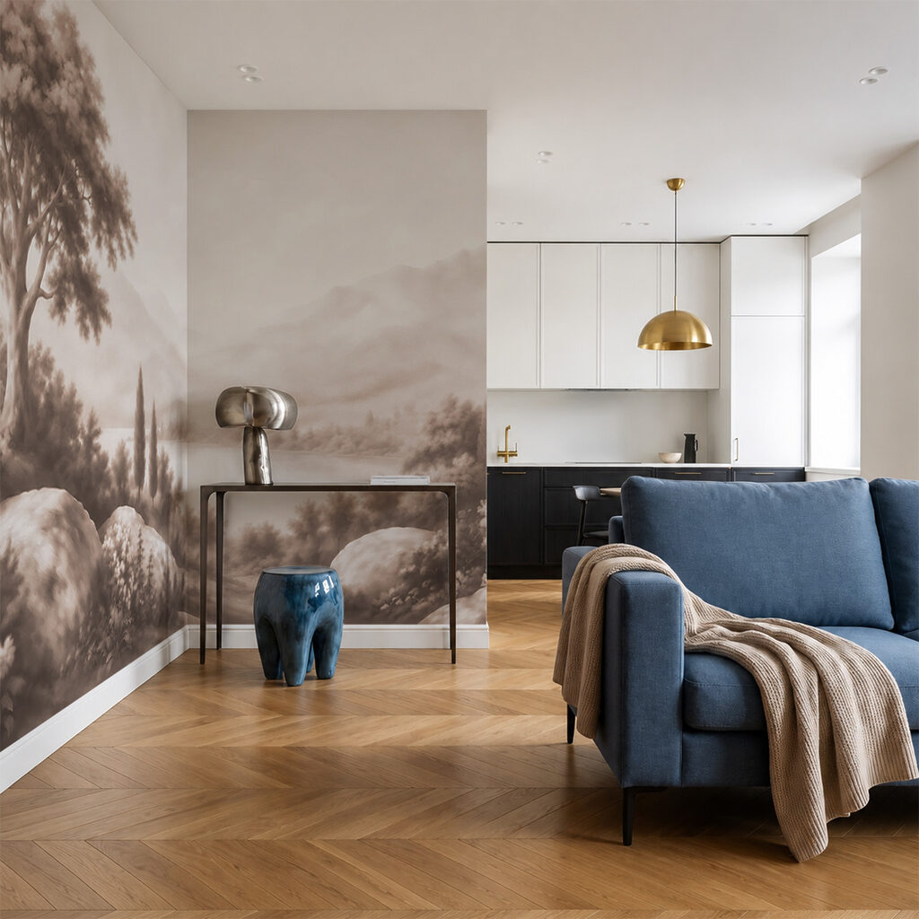 Lac entre cyprès sombres — intérieur 4