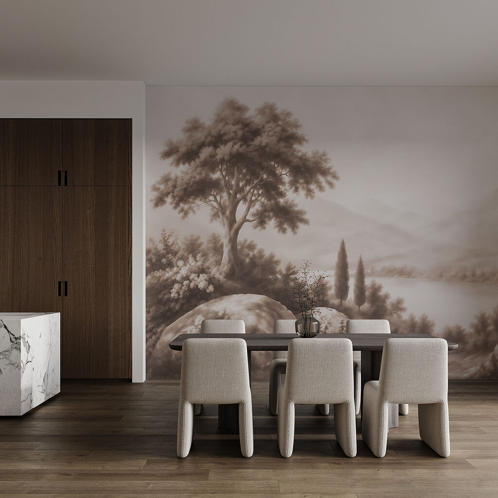 Lac entre cyprès sombres — intérieur 6