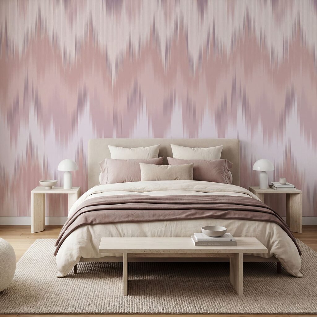 Doux zigzags au pinceau dans un intérieur
