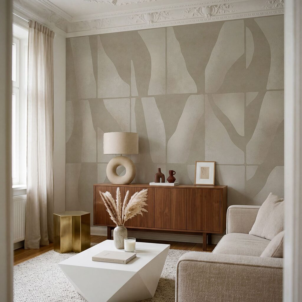Ombres végétales quadrillées dans un intérieur