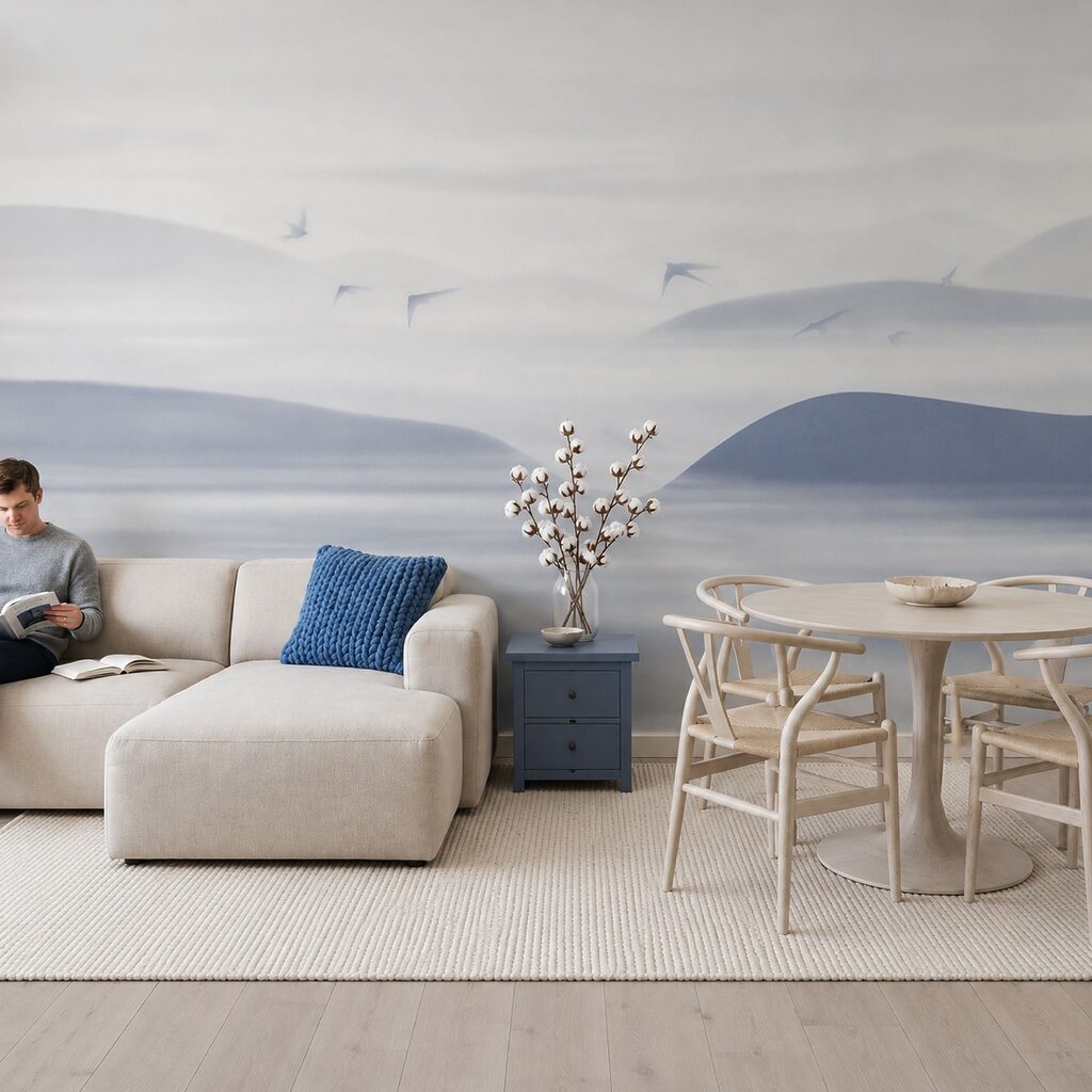 Oiseaux sur les dunes dans un intérieur