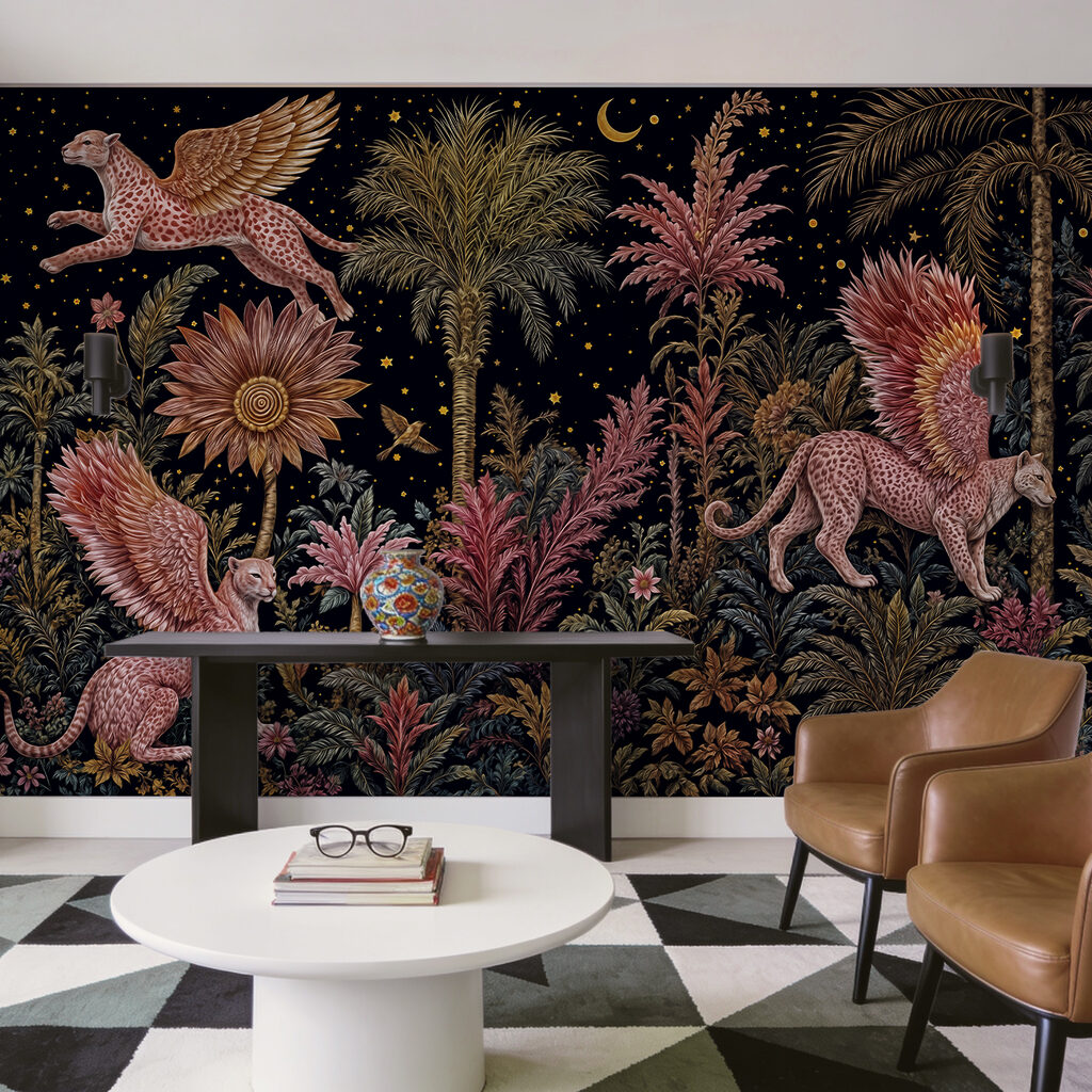 Animaux ailés, floraison nocturne dans un intérieur