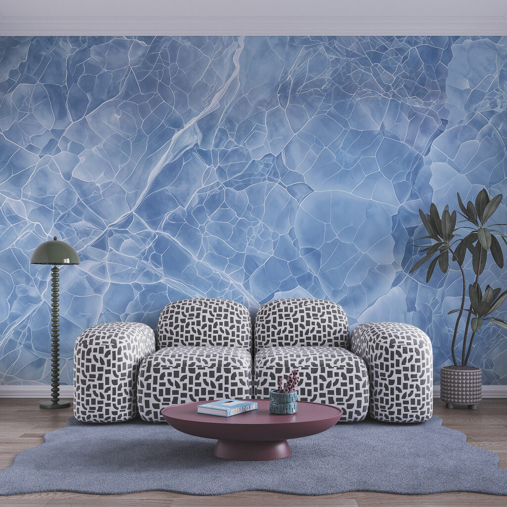 Veines claires, couches colorées dans un intérieur