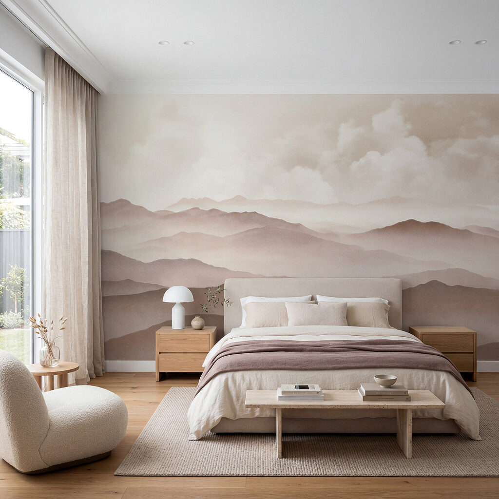 Crêtes sous les nuages dans un intérieur