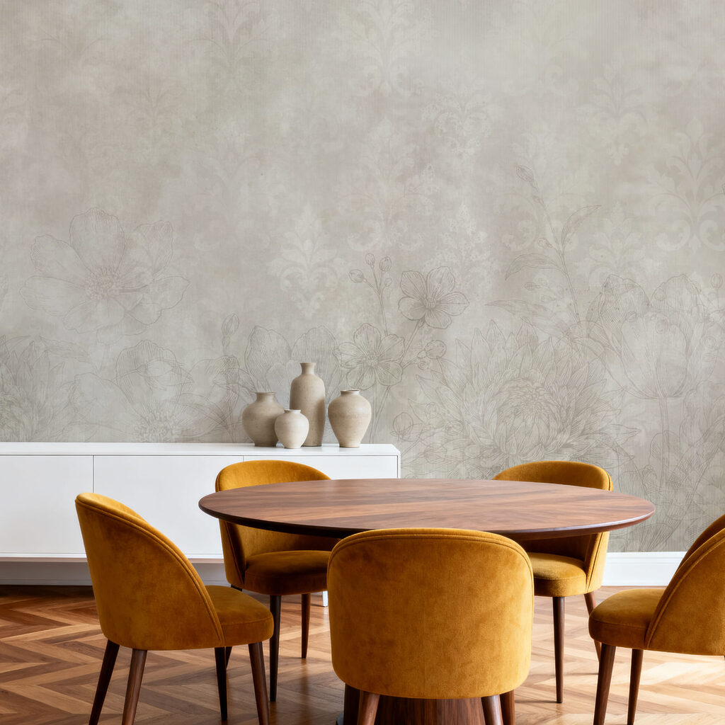 Voile de couleur patiné dans un intérieur