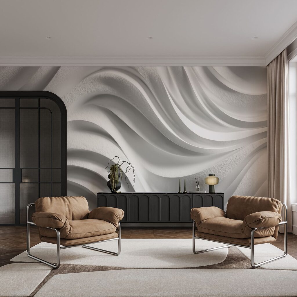 Vagues aux ombres douces dans un intérieur