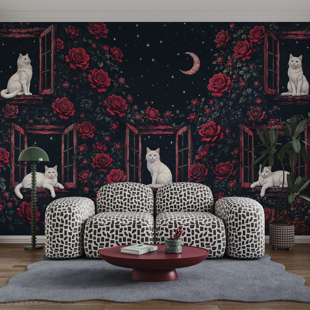 Chats aux fenêtres ouvertes dans un intérieur