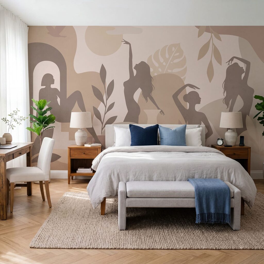 Silhouettes féminines en mouvement — intérieur 2